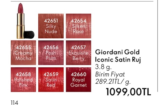 Giordani Gold Iconic Satin Ruj 3.8 G