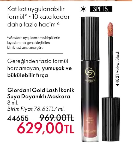 Giordani Gold Lash İkonik Suya Dayanıklı Maskara 8 Ml