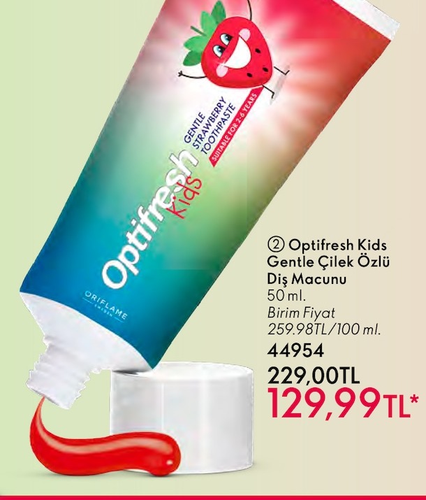 Optifresh Kids Gentle Çilek Özlü Diş Macunu 50 Ml.