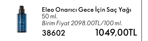 Eleo Onarıcı Gece Için Saç Yağı 50 Ml