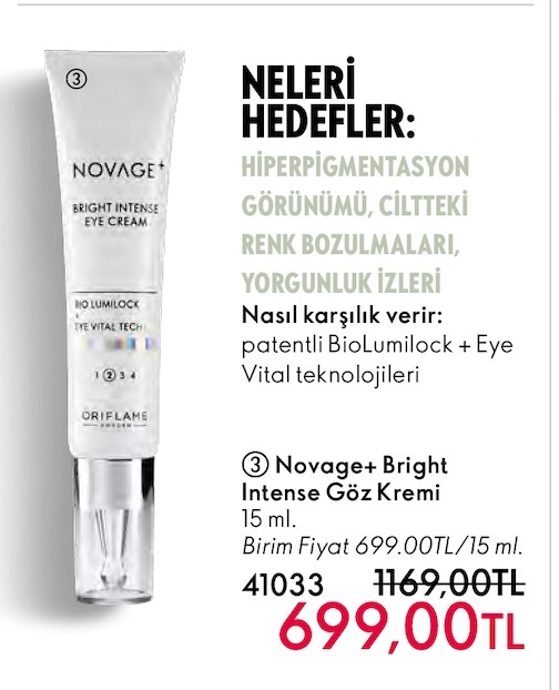 Novage+ Bright Intense Göz Kremi 15 Ml