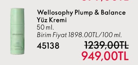 Wellosophy Plump & Balance Yüz Kremi 50 Ml