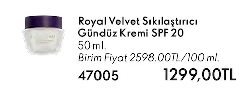Royal Velvet Sıkılaştırıcı Gündüz Kremi Spf 20 50 Ml