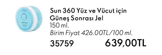 Sun 360 Yüz Ve Vücut Için Güneş Sonrası Jel 150 Ml