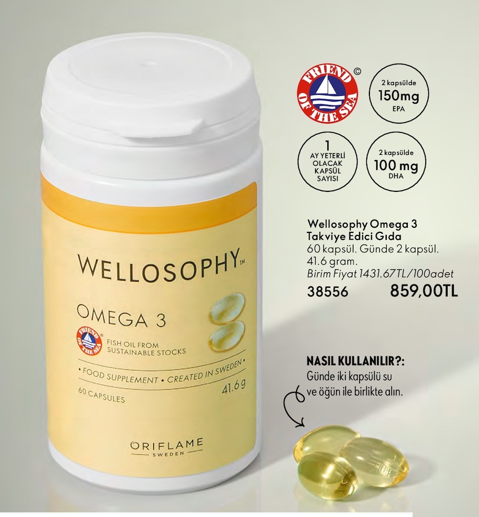 Wellosophy Omega 3 Takviye Edici Gıda 60 Kapsül