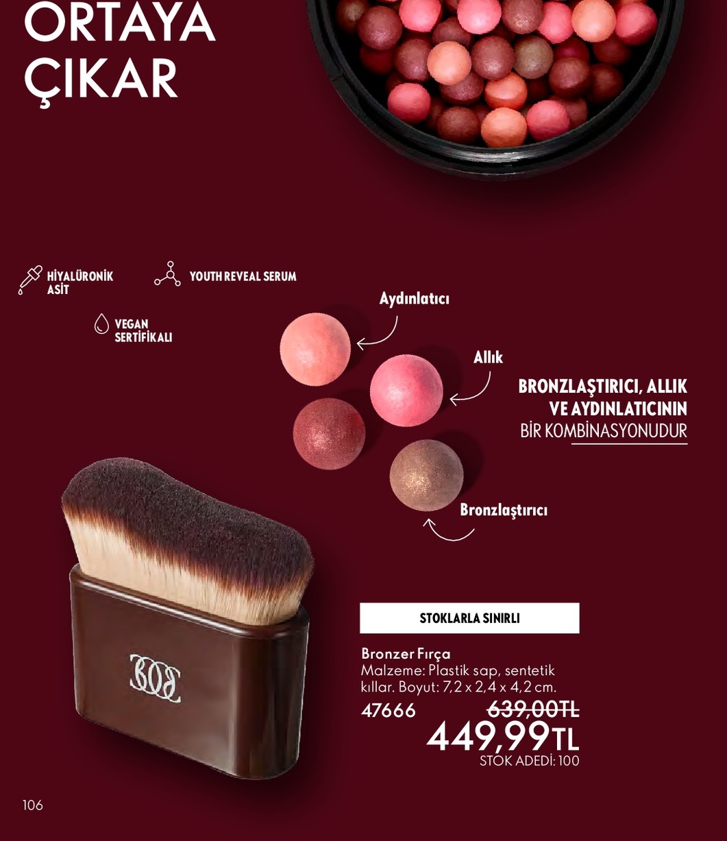 Bronzer Fırça, Hiyalüronik Asit Ve Youth Reveal Serum Sertifikalı