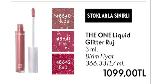 The One Liquid Glitter Ruj 3Ml