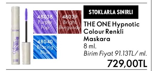 The One Hypnotic Colour Renkli Maskara 8Ml