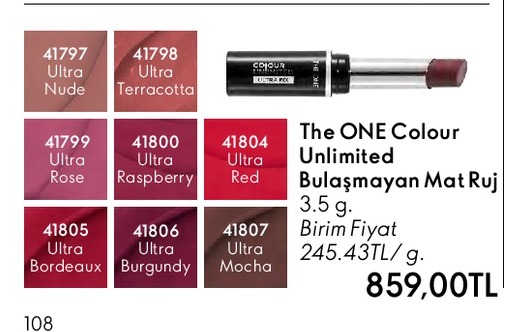The One Colour Unlimited Bulaşmayan Mat Ruj 3.5G