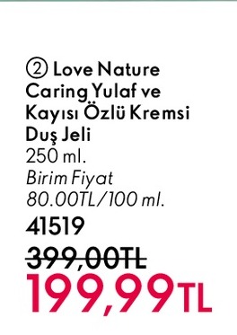 Love Nature Caring Yulaf Ve Kayısı Özlü Kremsi Duş Jeli 250 Ml