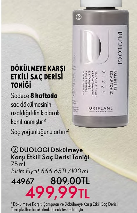 Duologi Dökülmeye Karşı Etkili Saç Derisi Toniği 75Ml