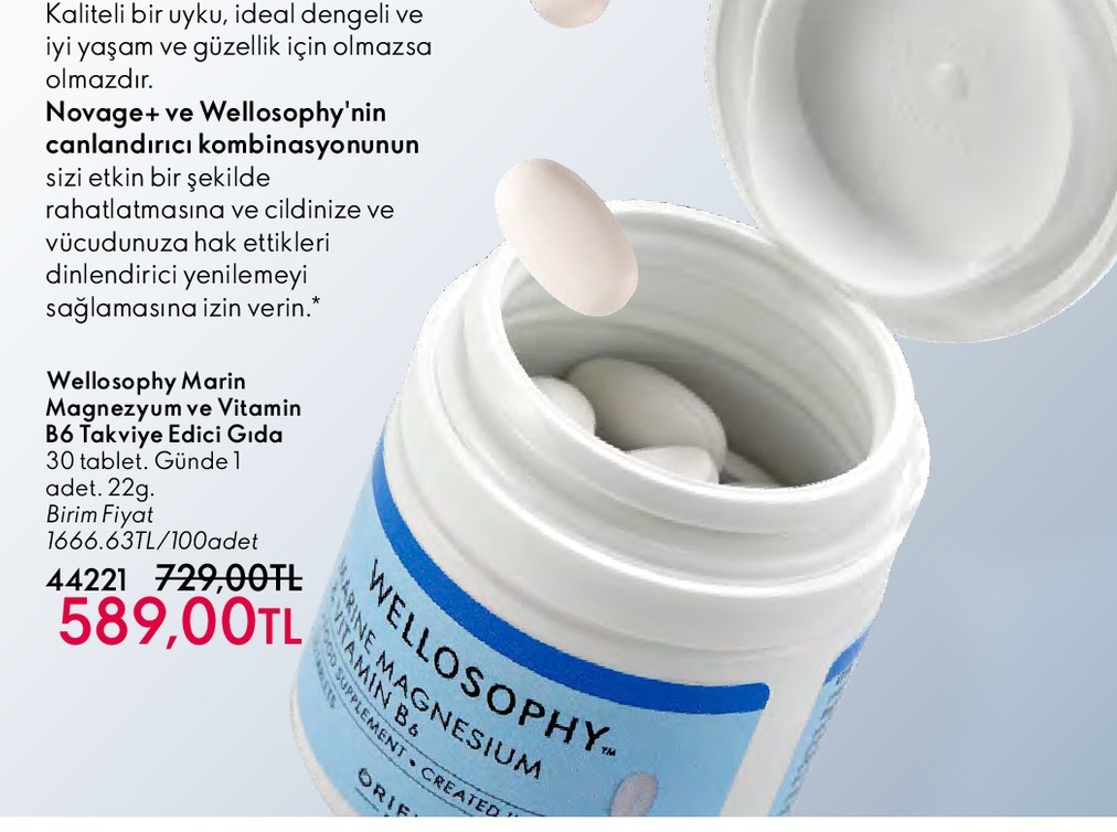 Wellosophy Marin Magnezyum Ve Vitamin B6 Takviye Edici Gıda 30 Tablet