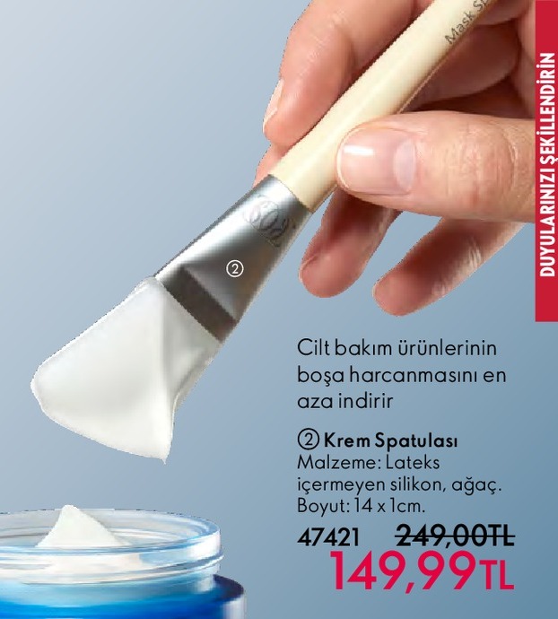 Krem Spatulası Latex İçermeyen Silikon Ve Ağaç Boyut 14 X 1Cm