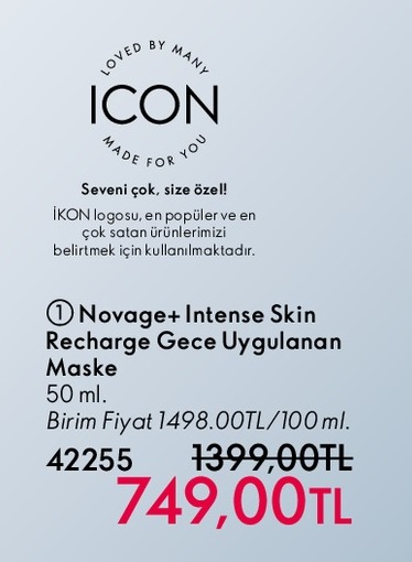 Novage+ Intense Skin Recharge Gece Uygulanan Maske 50Ml