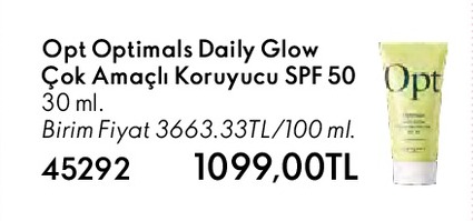 Opt Optimals Daily Glow Çok Amaçlı Koruyucu Spf 50 30 Ml