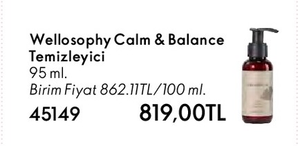 Wellosophy Calm & Balance Temizleyici 95 Ml