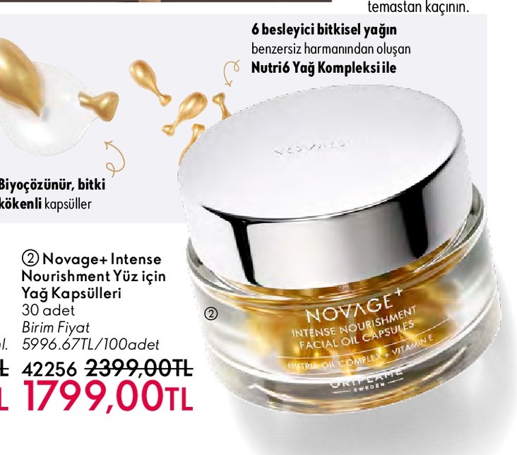 Novage+ Intense Nourishment Yüz İçin Yağ Kapsülleri 100 Adet