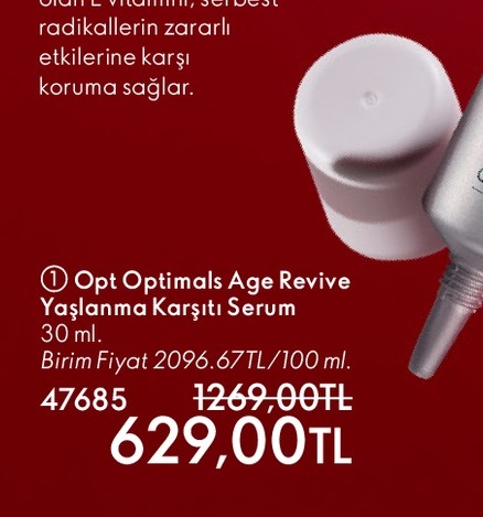 Opt Optimals Age Revive Yaşlanma Karşıtı Serum 30 Ml
