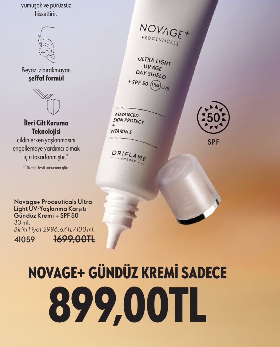 Novage+ Proceuticals Ultra Light Uv-Yaşlanma Karşıtı Gündüz Kremi + Spf 50