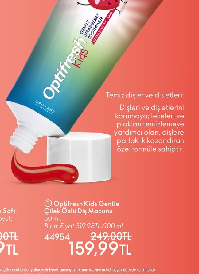 Optifresh Kids Gentle Çilek Özlü Diş Macunu 50Ml