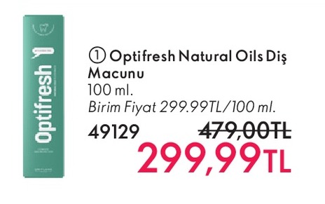Optifresh Natural Oils Diş Macunu 100Ml