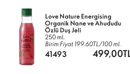 Love Nature Energising Organik Nane Ve Ahududu Özlü Duş Jeli 250 Ml.
