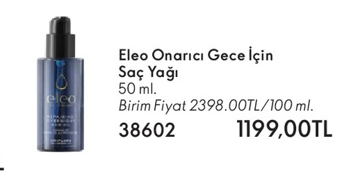 Eleo Onarıcı Gece İçin Saç Yağı 50 Ml.