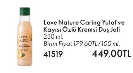 Love Nature Caring Yulaf Ve Kayisi Özlü Kremsi Duş Jeli 250 Ml