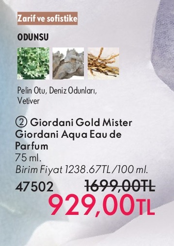 Giordani Gold Mister Giordani Aqua Eau De Parfum 75Ml