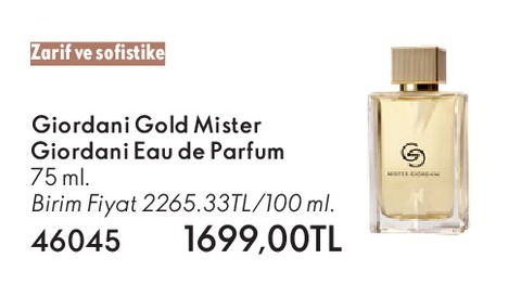 Giordani Gold Mister Giordani Eau De Parfum 75 Ml