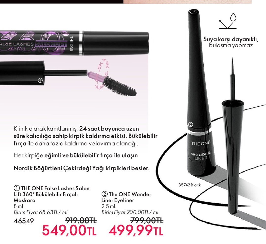The One False Lashes Salon Lift 360° Bükülebilir Fırçalı Maskara 8 Ml