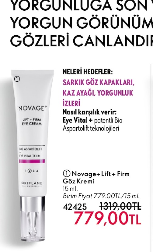 Novage+ Lift + Firm Eye Cream 15 Ml