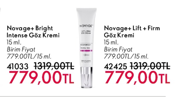 Novage+ Bright Intense Göz Kremi 15 Ml