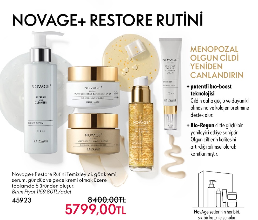 Novage+ Restore Rutini Temizleyici Göz Kremi Serum Gündüz Gece Kremi