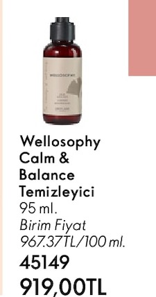 Wellosophy Calm & Balance Temizleyici 95 Ml.