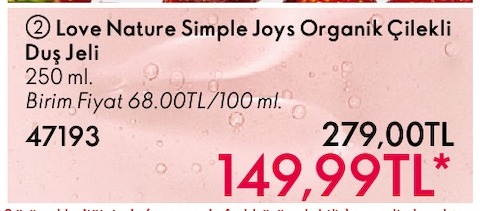 Love Nature Simple Joys Organik Çilekli Duş Jeli 250 Ml
