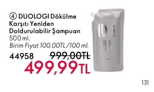 Duologi Dökülmeye Karşı Yeniden Doldurulabilir Şampuan 500 Ml
