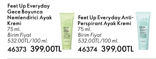 Feet Up Everyday Gece Boyunca Nemlendirici Ayak Kremi 75Ml
Feet Up Everyday Anti-Perspirant Ayak Kremi 75Ml