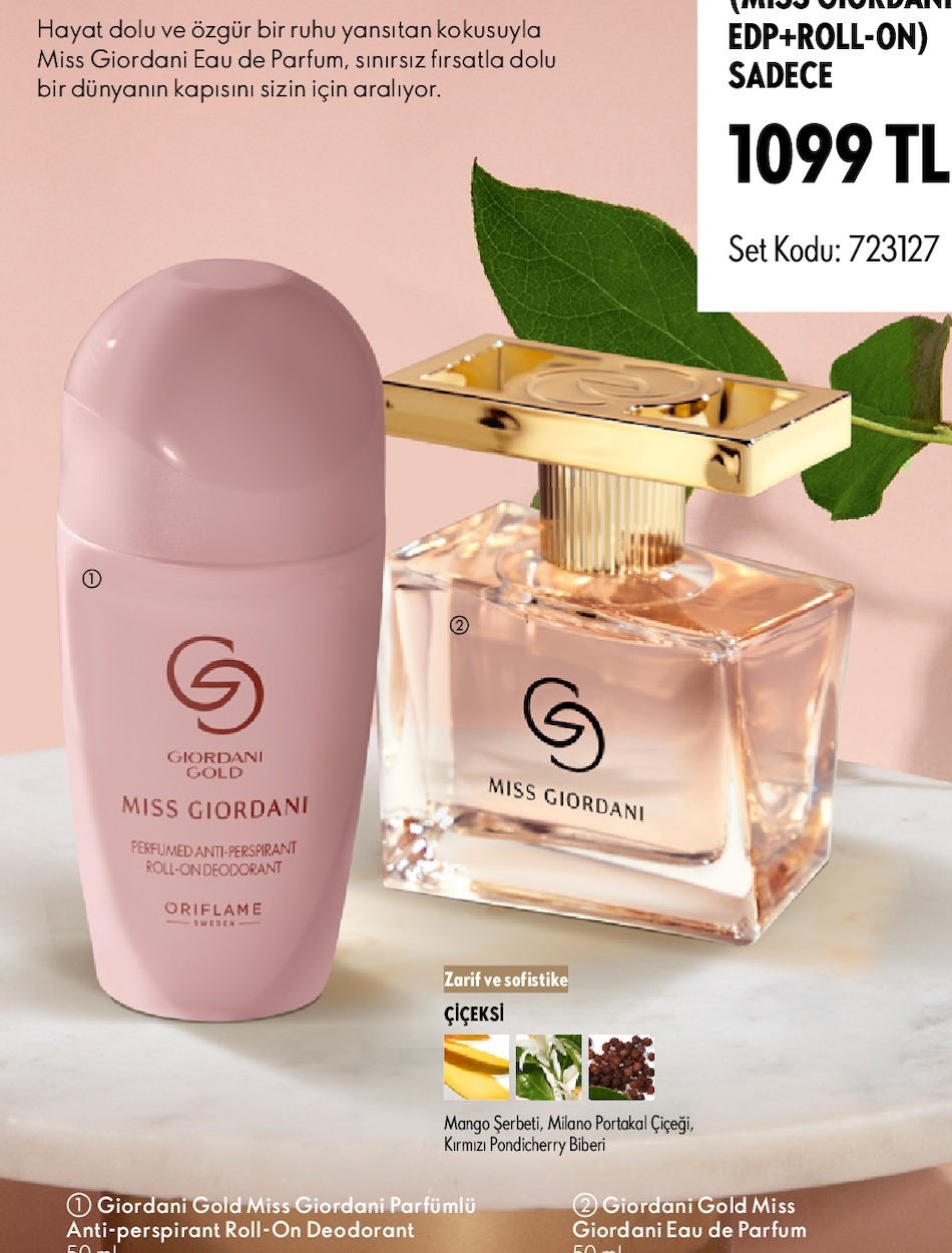 Giordani Gold Miss Giordani Parfümlü Anti-Perspirant Roll-On Deodorant 50Ml Set