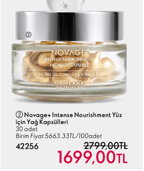 Novage+ Intense Nourishment Yüz Yağ Kapsülleri 30 Adet
