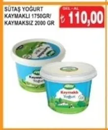 Sütaş Yoğurt Kaymaklı 1750Gr/Kaymaksız 2000 Gr