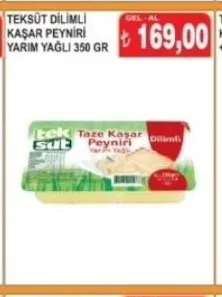 Teksüt Di̇Li̇Mli̇ Kaşar Peyni̇Ri̇ Yarim Yağli 350 Gr