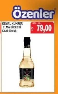 Özenler Kemal Kükrer Elma Sirkesi Cam 500 Ml