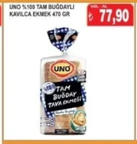 Uno %100 Tam Buğdaylı Kavılca Ekmek 470 Gr