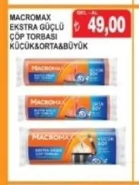 Macromax Ekstra Güçlü Çöp Torbasi Küçük&Orta&Büyük