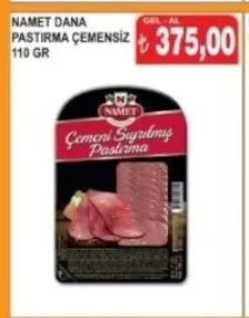 Namet Dana Pastirma Çemensi̇Z 110 Gr