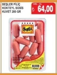 Beşler Piliç Kokteyl Sosis Kuvet 280 Gr