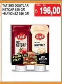 Tat Siki Dostlar Ketçap 650 Gr +Mayonez 560 Gr