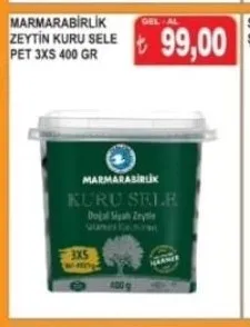 Marmarabirlik Zeytin Kuru Sele Pet 3Xs 400 Gr