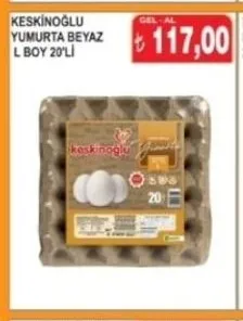 Keskinoğlu Yumurta Beyaz L Boy 20'Li